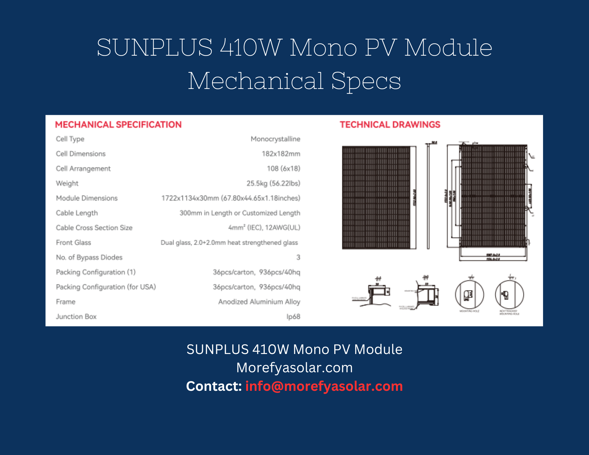 SUNPLUS 410W Bifacial PV Modules